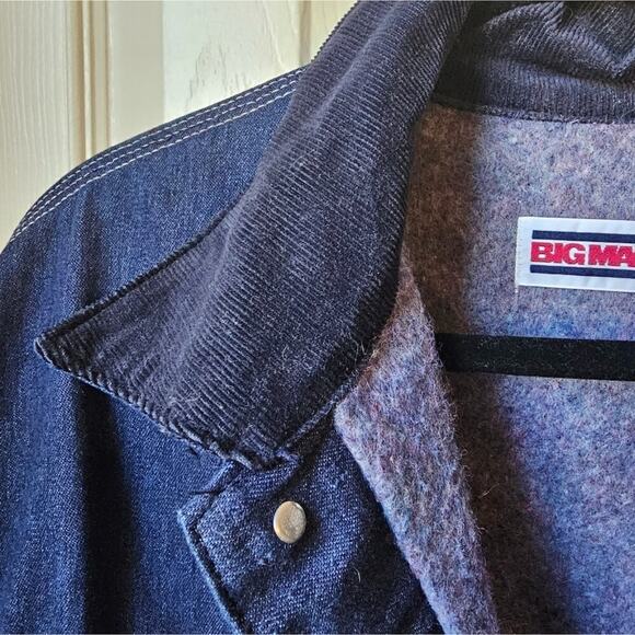 Vintage 1960-1970's Big Mac Denim Fleece Lined Work Wear Coverall Jacket Utility - Picture 8 of 12